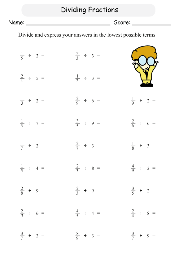 65 Fractions Worksheets Grade 5 10