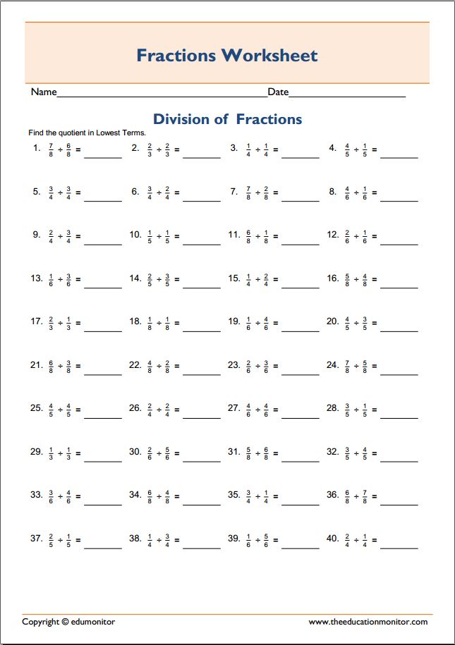 65 Fractions Worksheets Grade 5 13