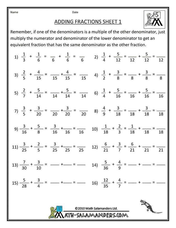 65 Fractions Worksheets Grade 5 27