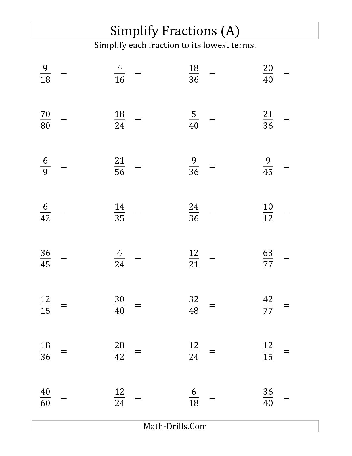 65 Fractions Worksheets Grade 5 3