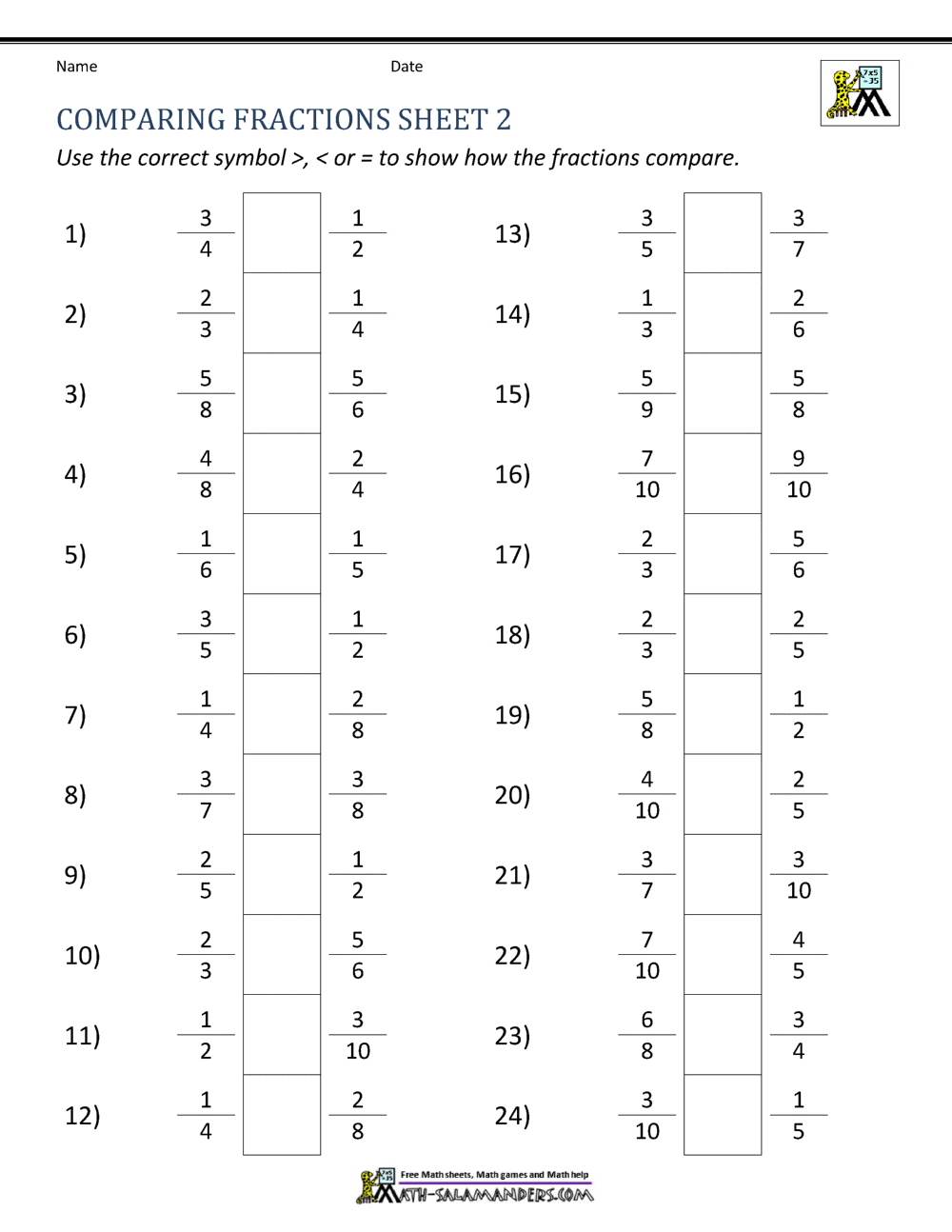 65 Fractions Worksheets Grade 5 37