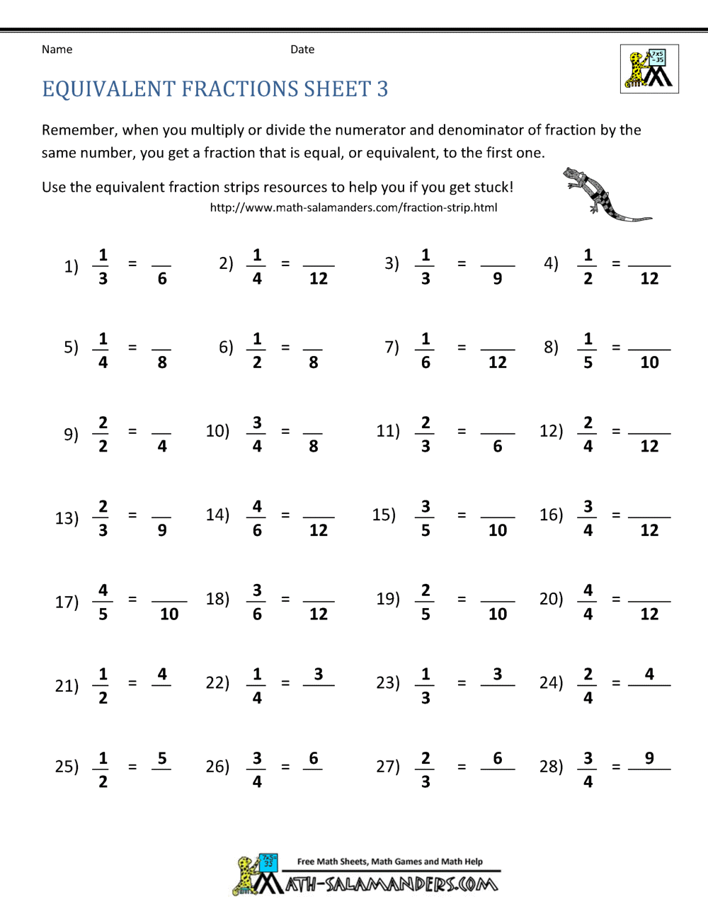 65 Fractions Worksheets Grade 5 41