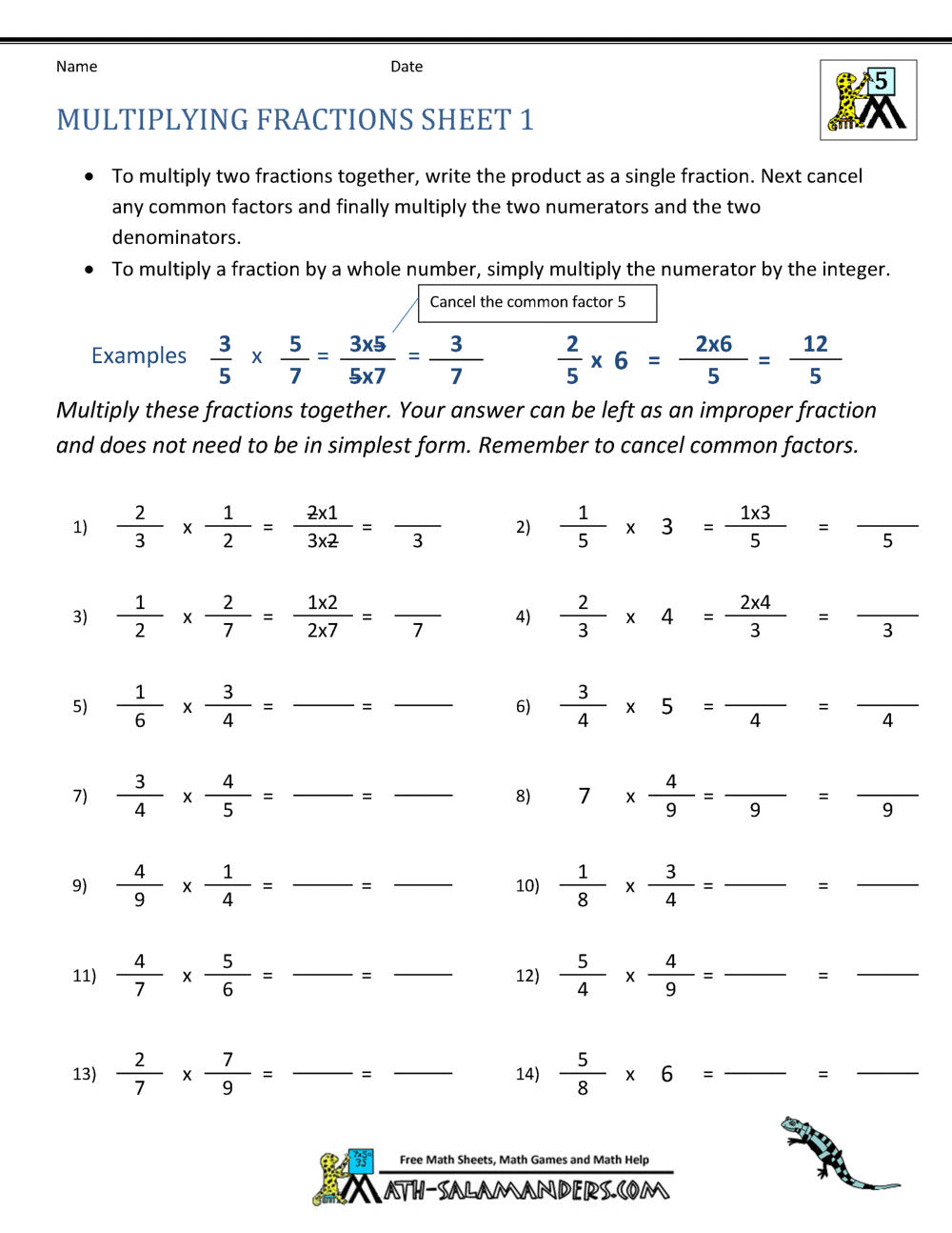 65 Fractions Worksheets Grade 5 42