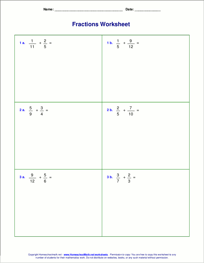 65 Fractions Worksheets Grade 5 5