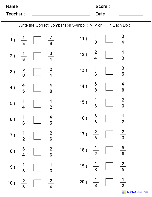 65 Fractions Worksheets Grade 5 64