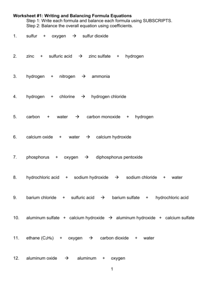 65 Writing Chemical Equations Worksheet 15