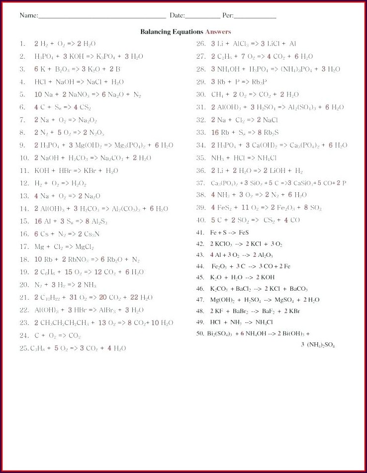 65 Writing Chemical Equations Worksheet 32