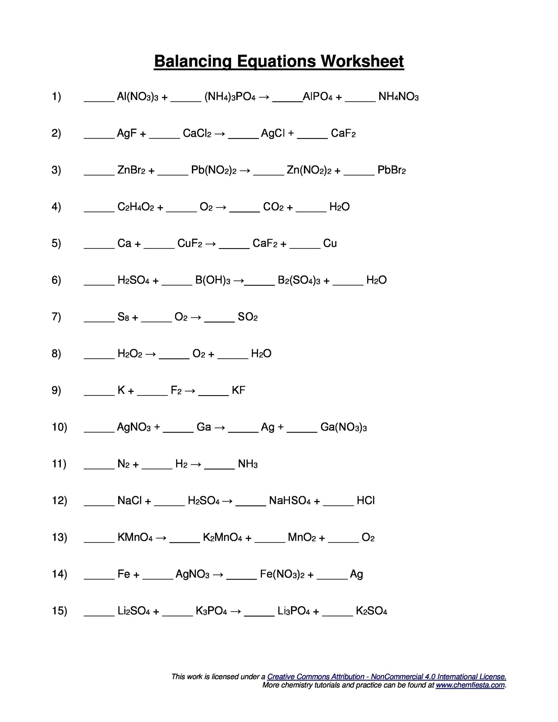 65 Writing Chemical Equations Worksheet 40