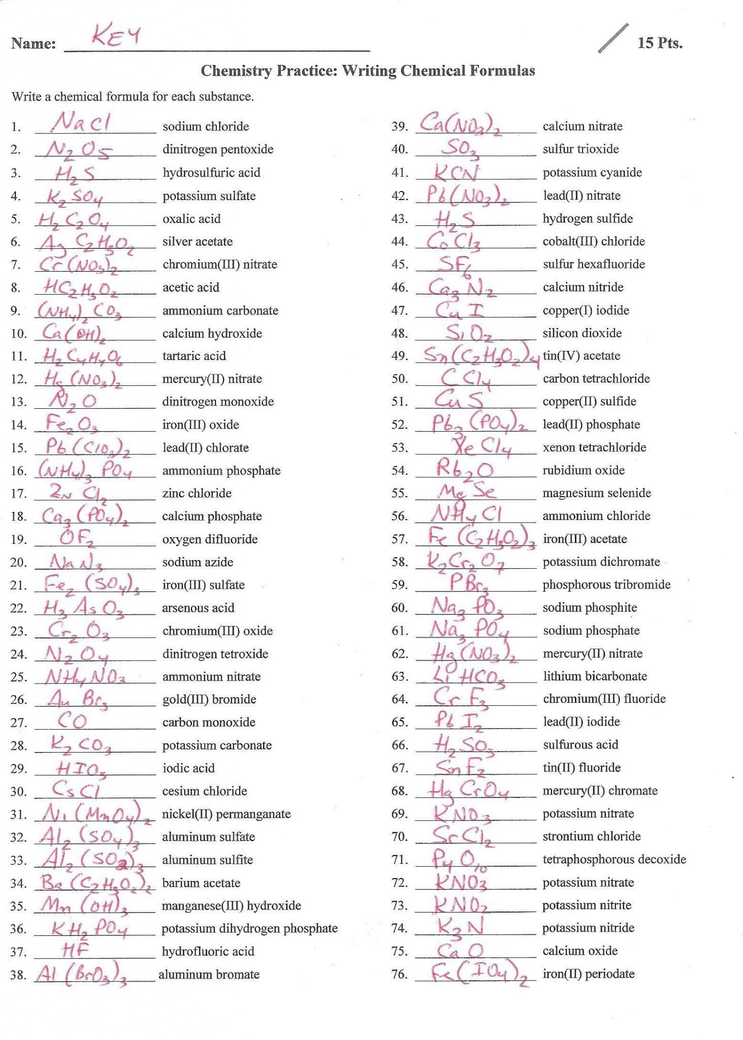 65 Writing Chemical Equations Worksheet 46