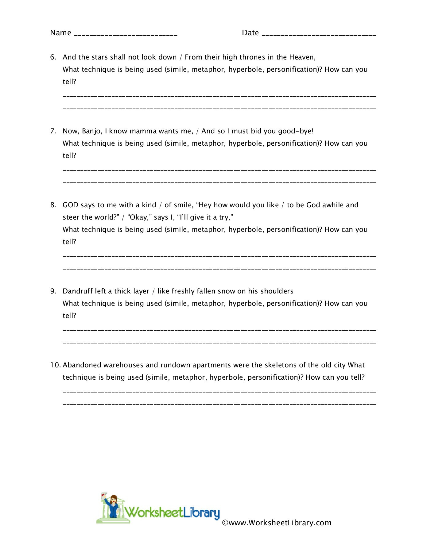 Best 60 Figurative Language Worksheet 1 9