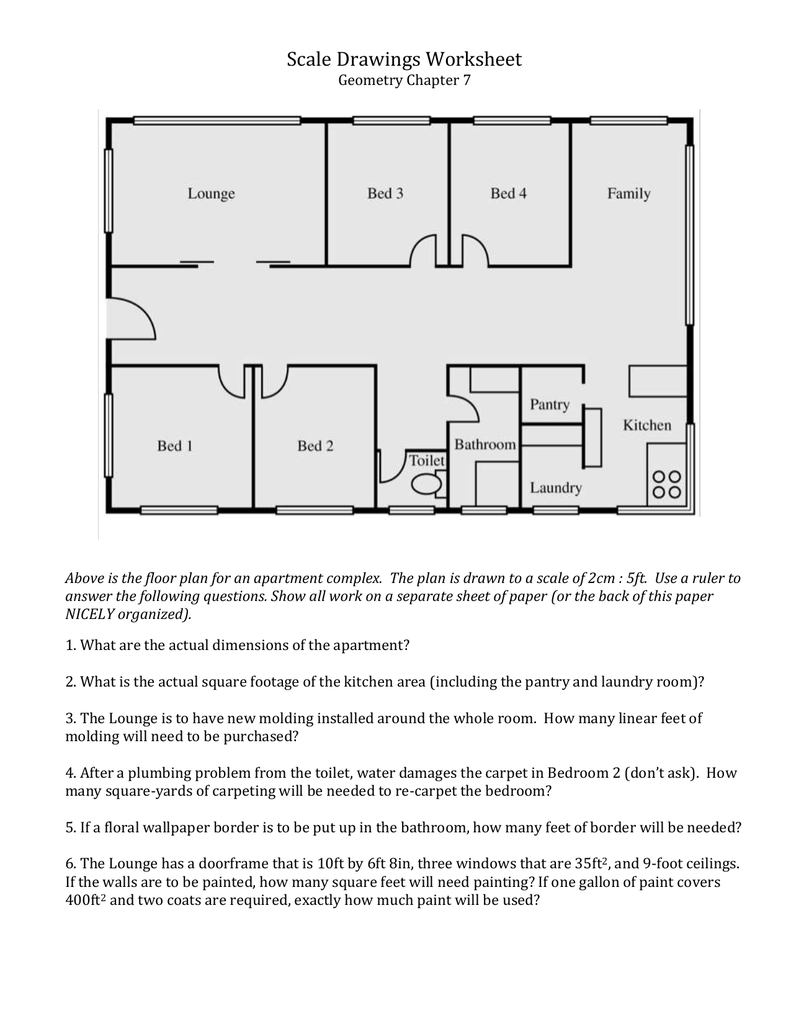 30 Worksheet On Scale Drawings 12