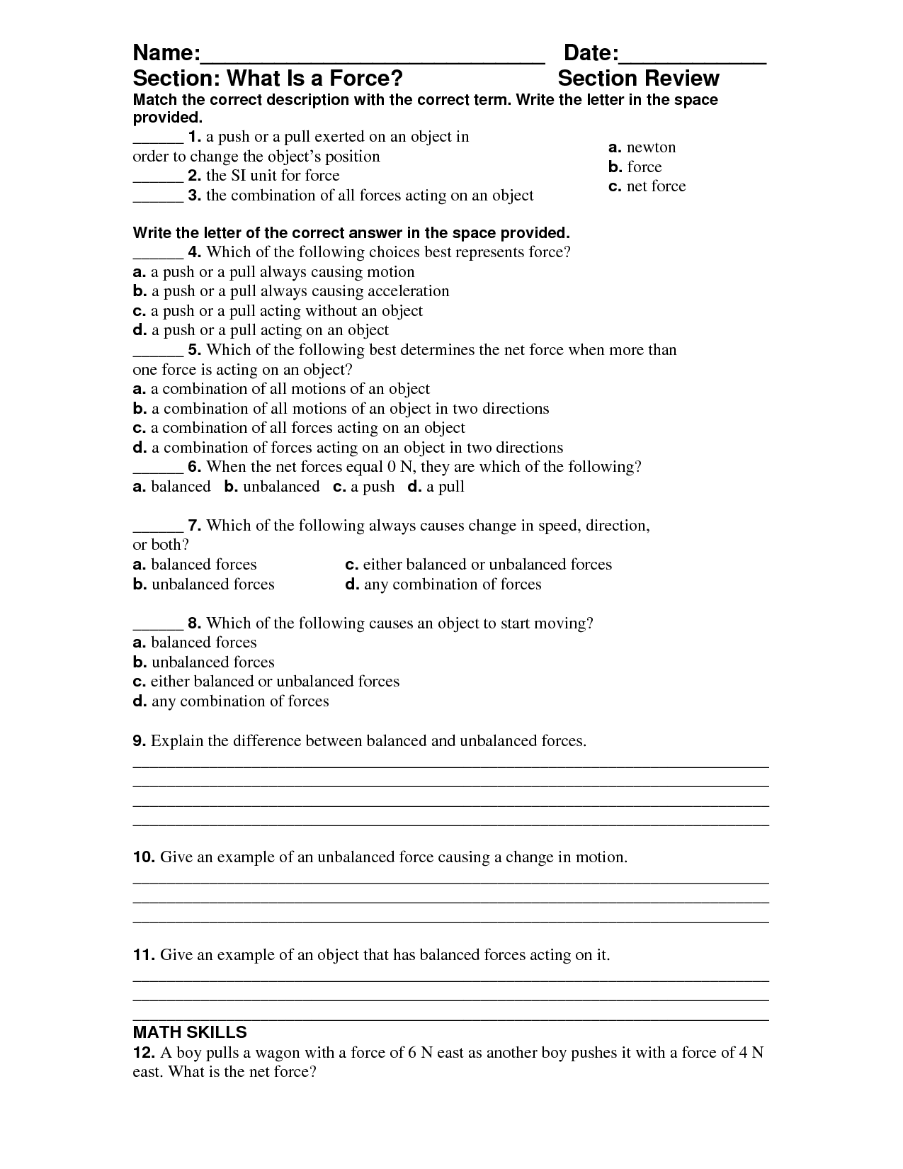 35 Bill Nye Motion Worksheet 11