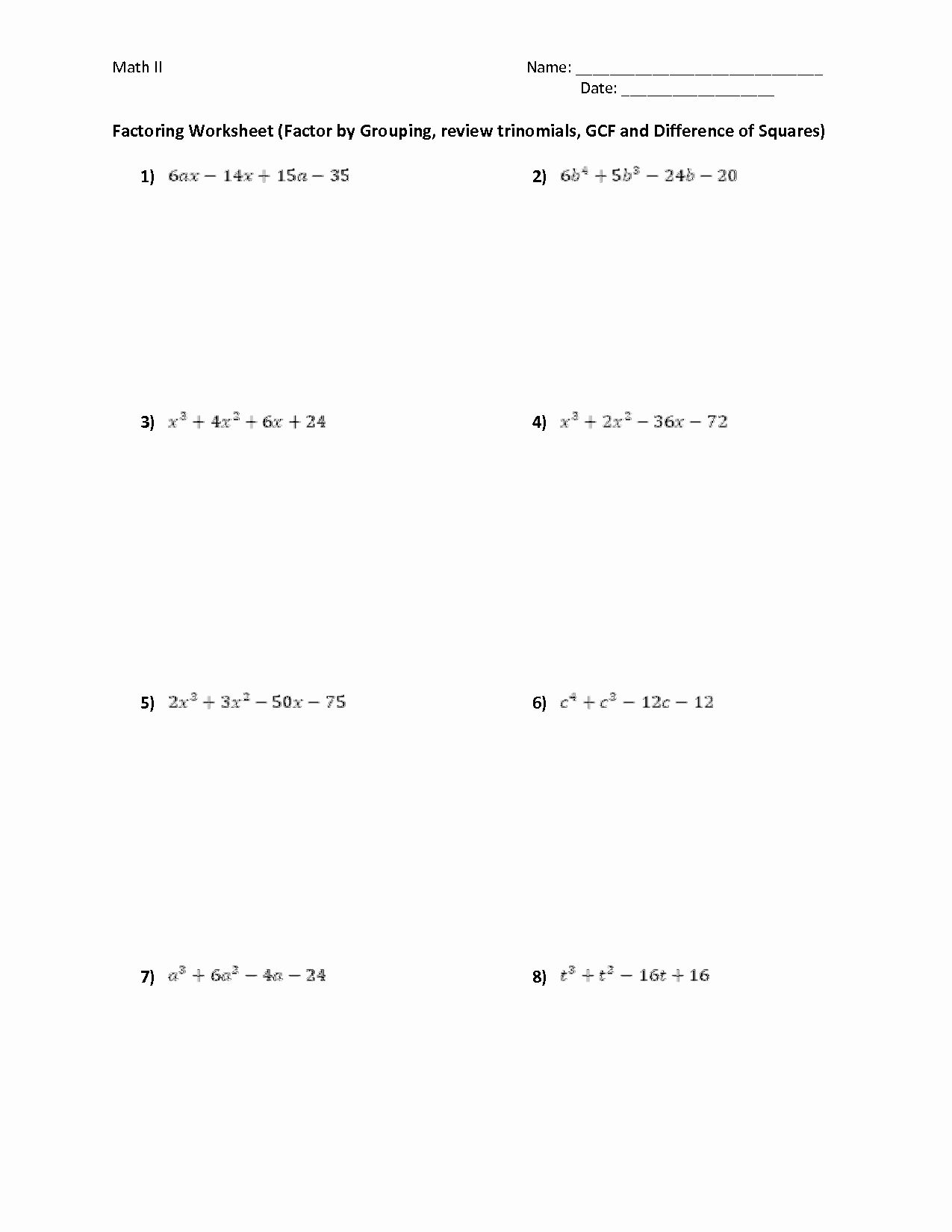 40 Factoring Quadratic Equations Worksheet 20