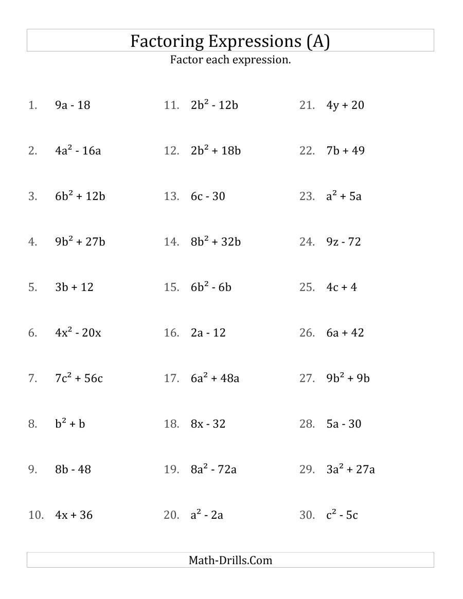 40 Factoring Quadratic Equations Worksheet 30