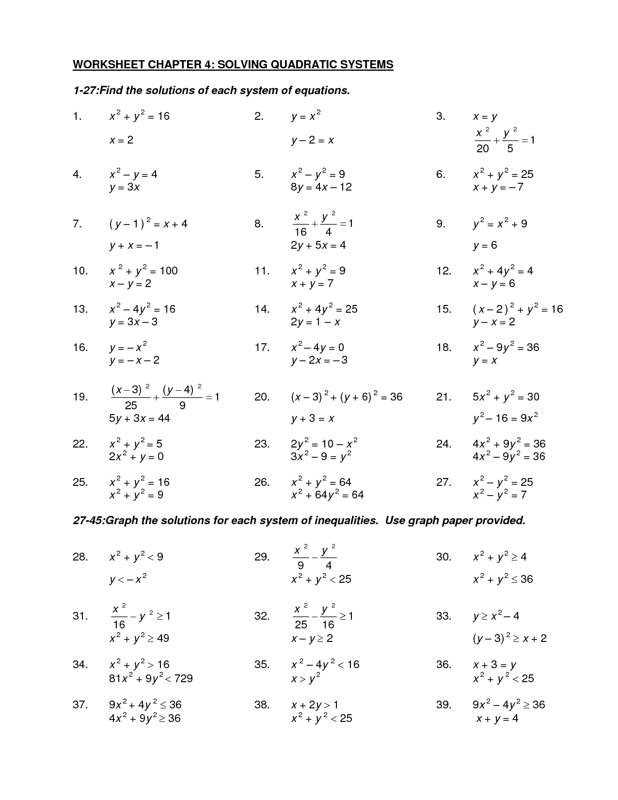 40 Factoring Quadratic Equations Worksheet 37