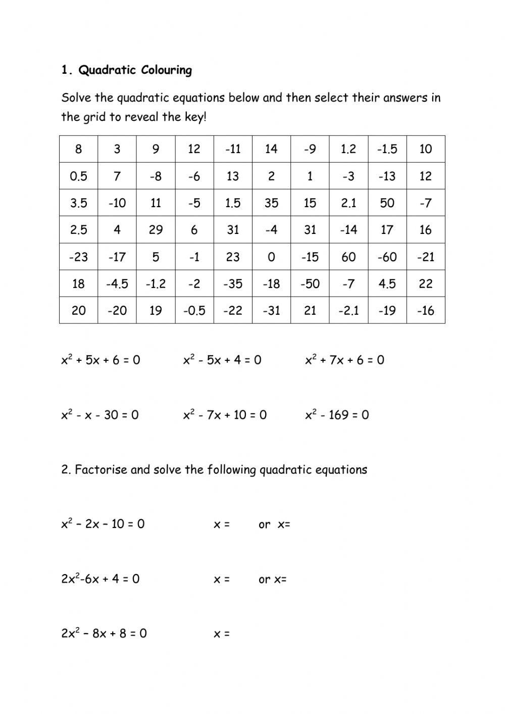 40 Factoring Quadratic Equations Worksheet 38