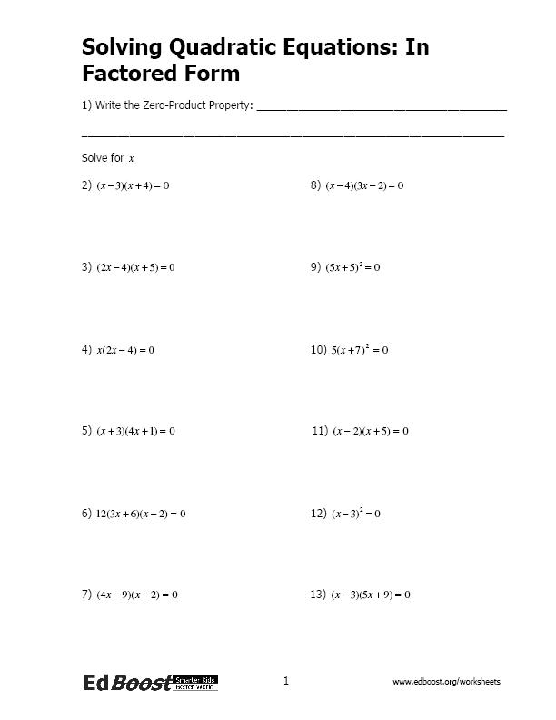 40 Factoring Quadratic Equations Worksheet 39