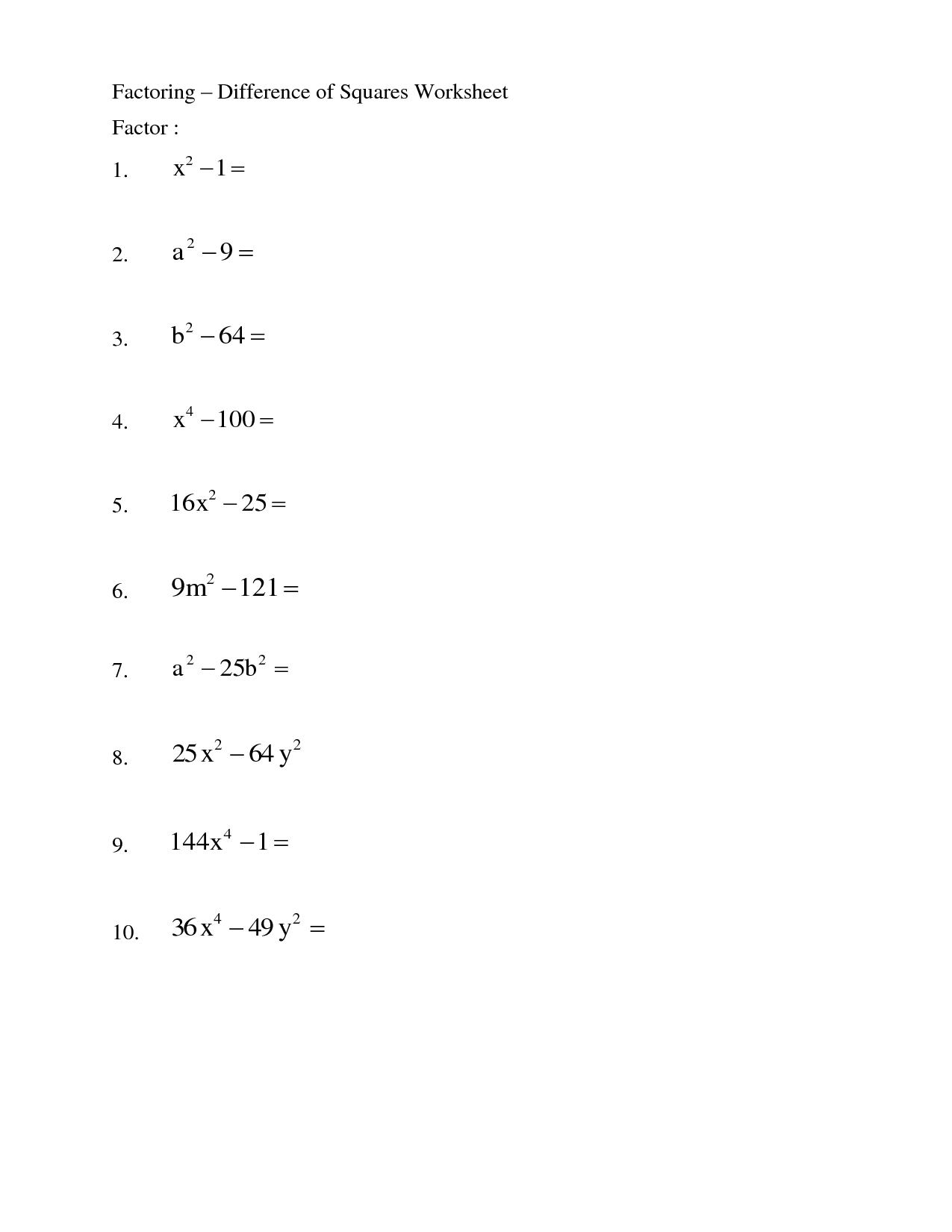 40 Factoring Quadratic Equations Worksheet 40