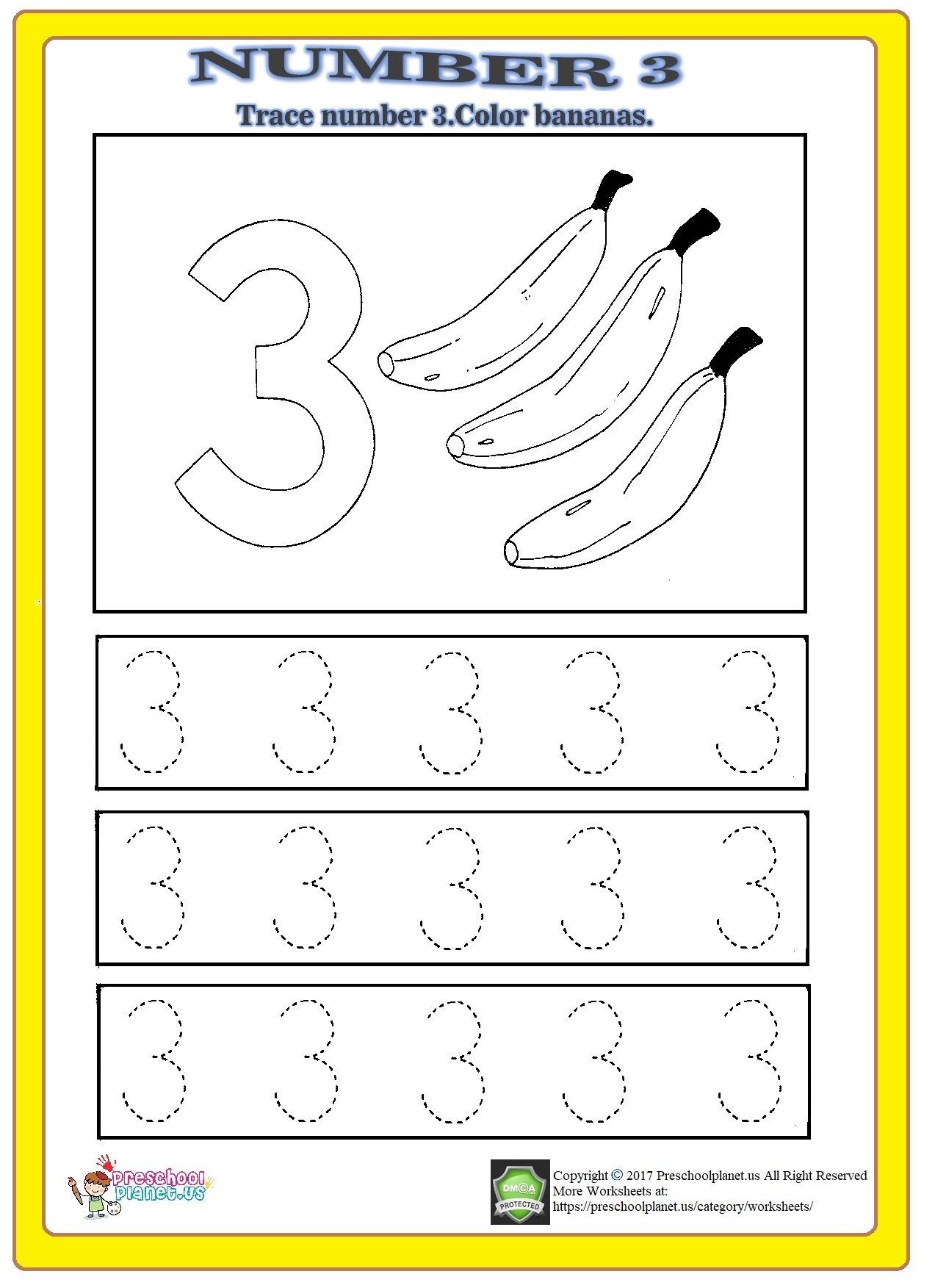 50 Number 3 Worksheet Preschool 22