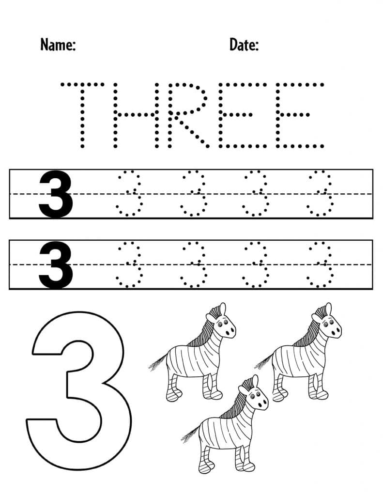 50 Number 3 Worksheet Preschool 25