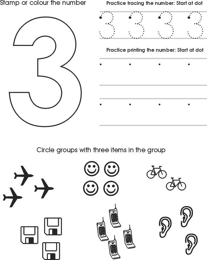 50 Number 3 Worksheet Preschool 30