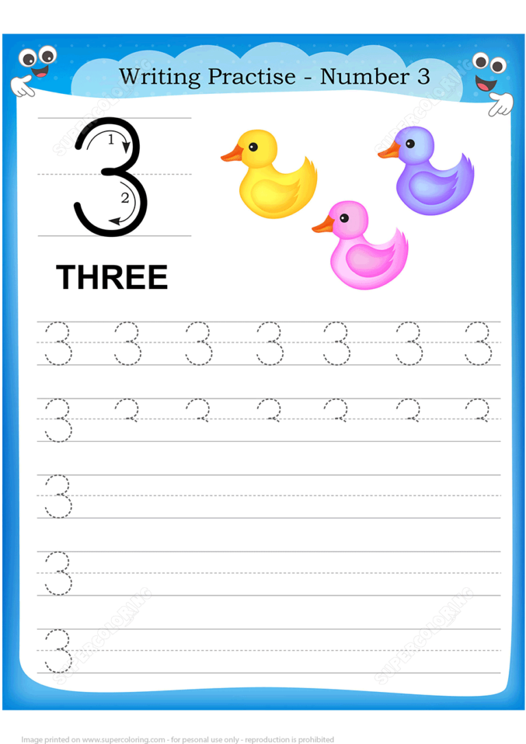 50 Number 3 Worksheet Preschool 31