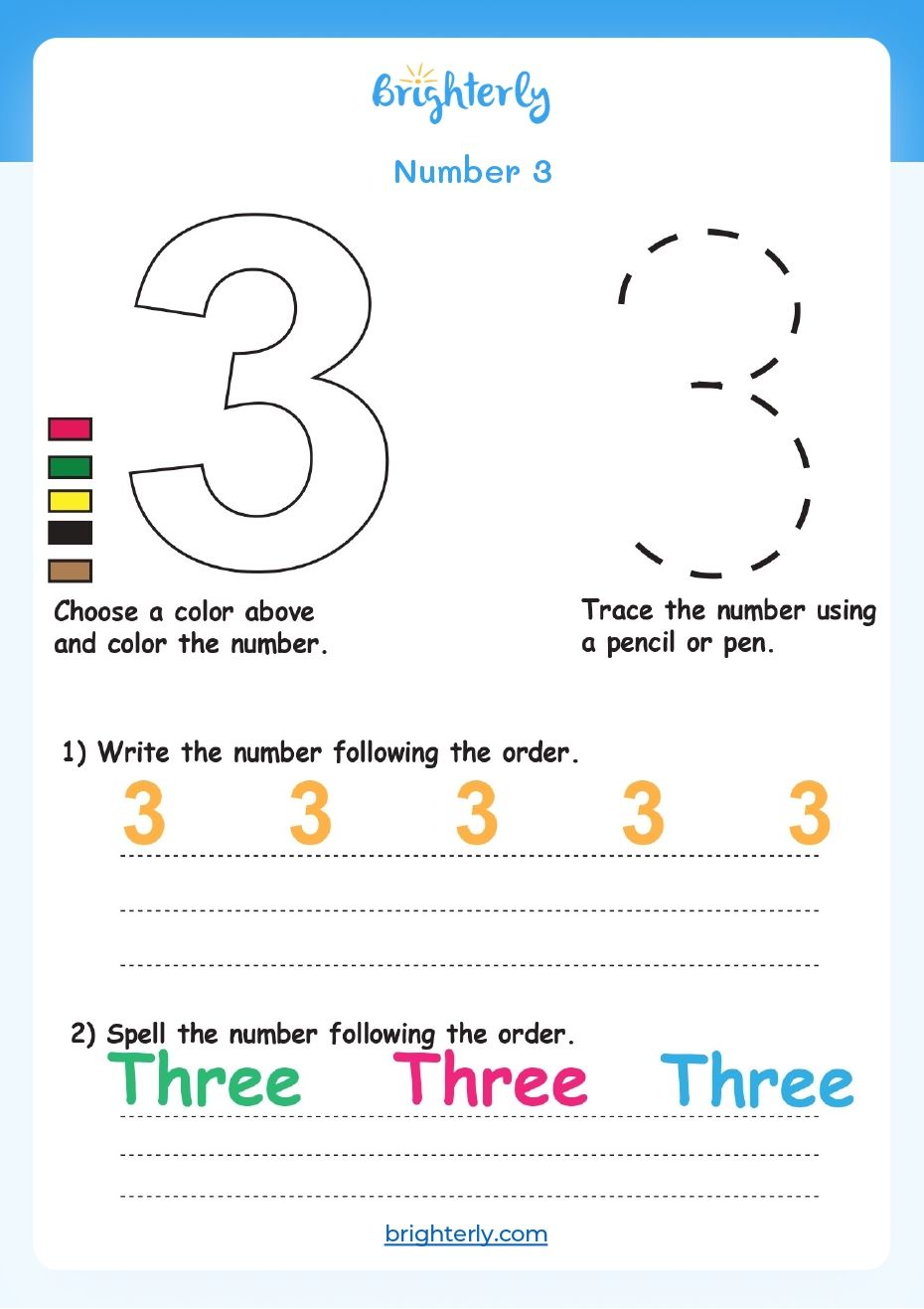 50 Number 3 Worksheet Preschool 32