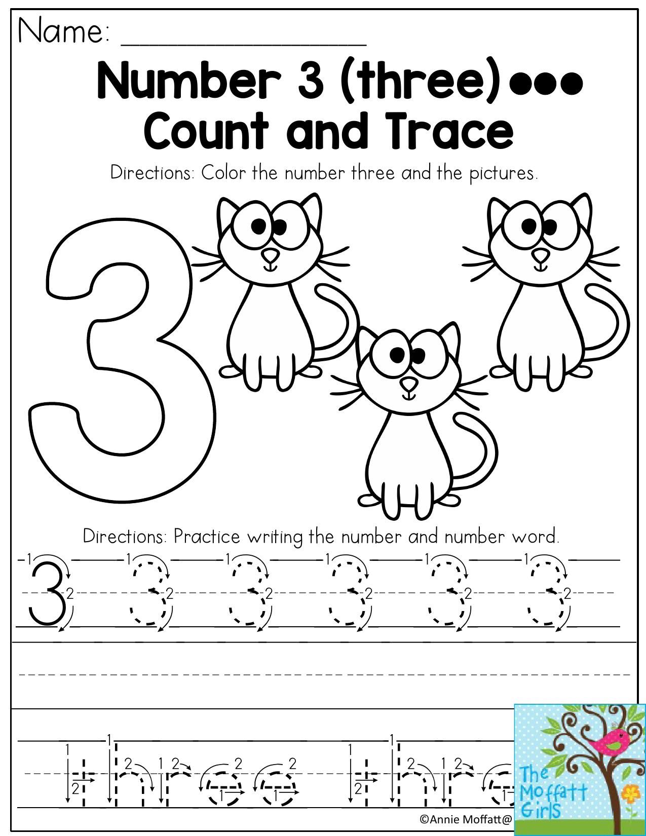 50 Number 3 Worksheet Preschool 33