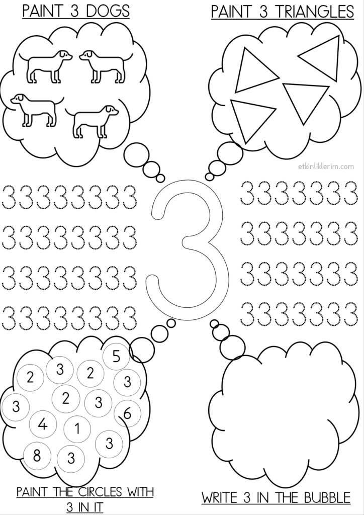 50 Number 3 Worksheet Preschool 43