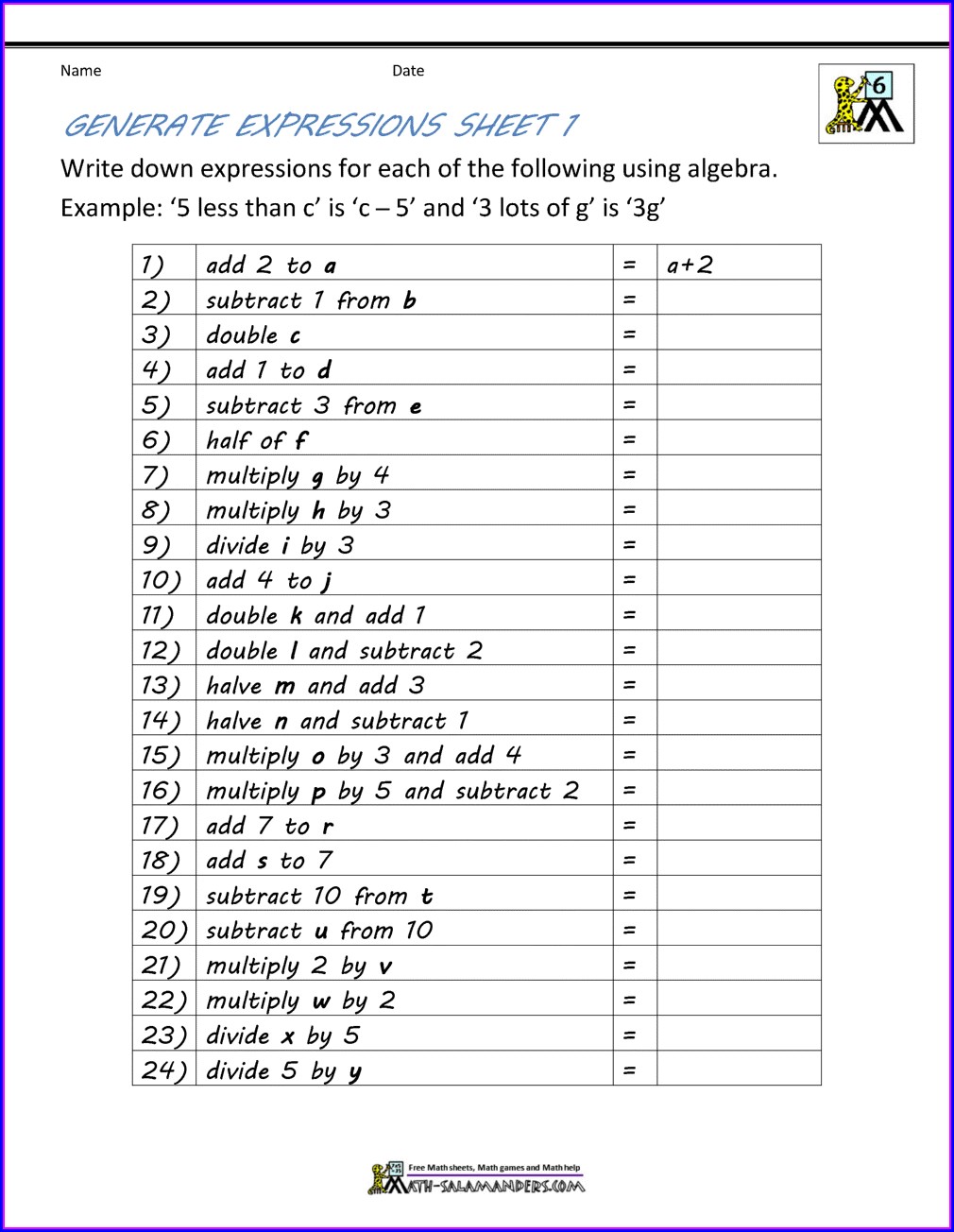 50 Worksheet For 6Th Graders 33