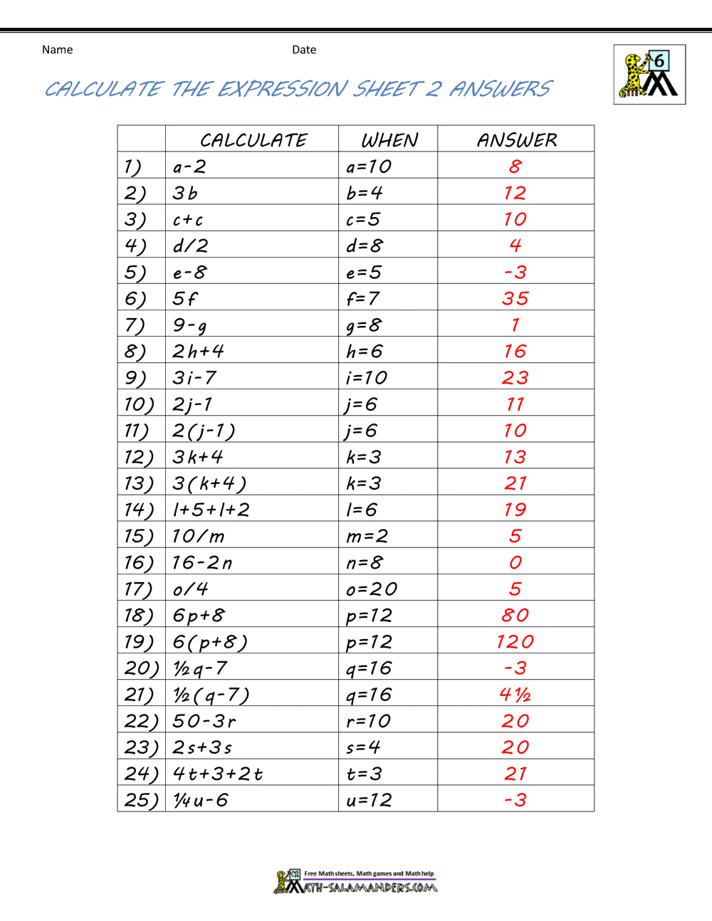 50 Worksheet For 6Th Graders 58