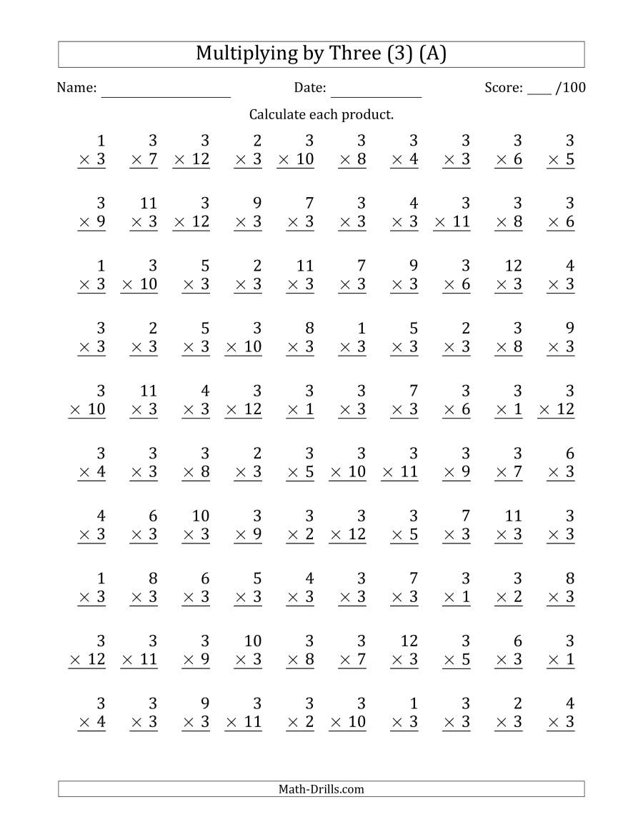 60 Free Worksheets For Multiplication 11