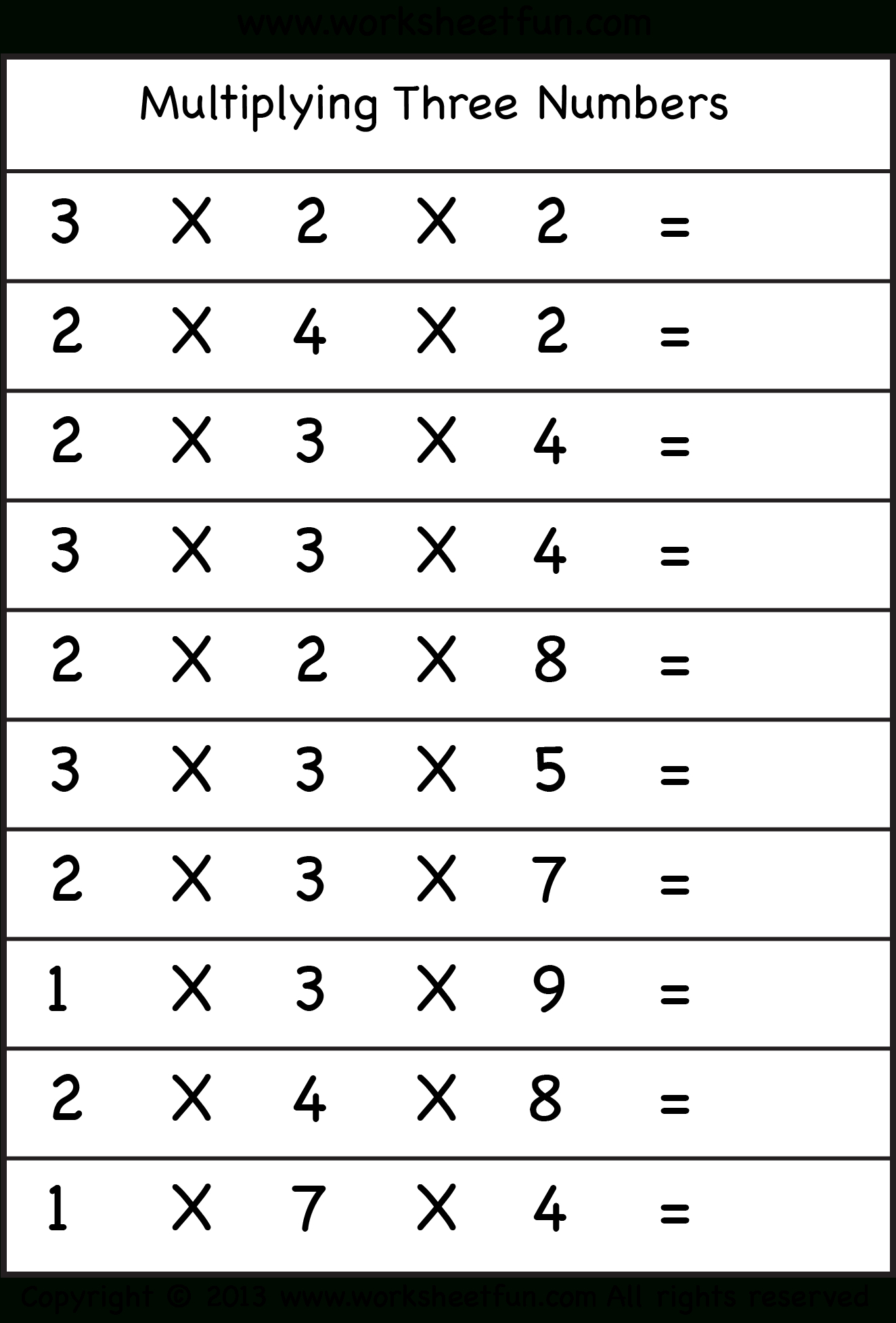 60 Free Worksheets For Multiplication 19