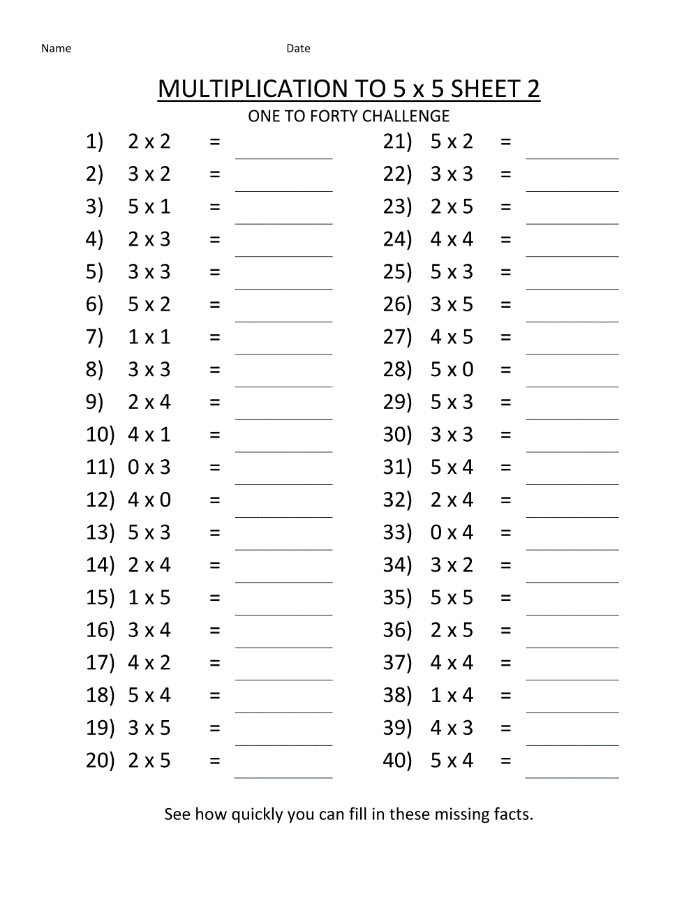 60 Free Worksheets For Multiplication 22