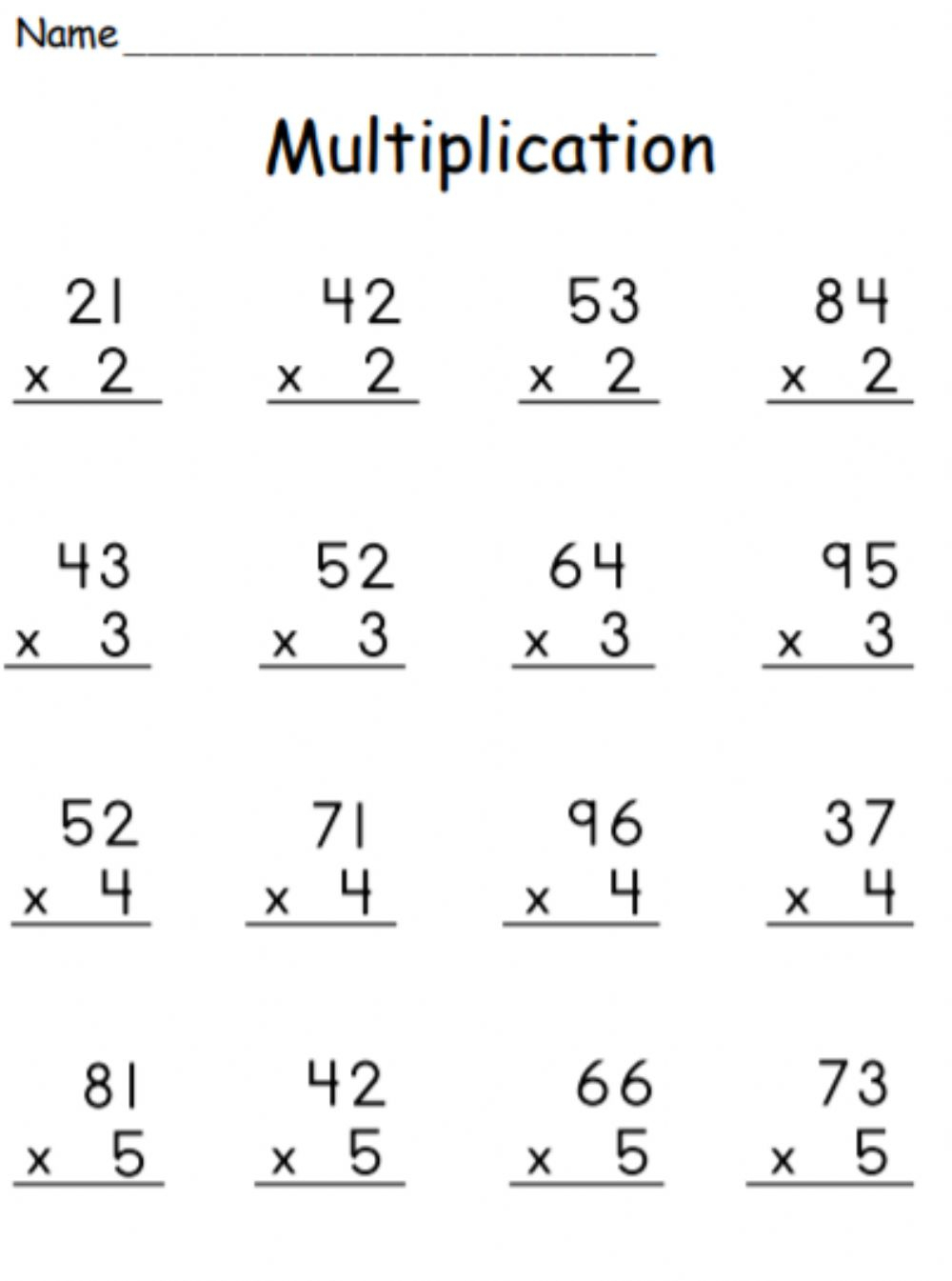 60 Free Worksheets For Multiplication 24