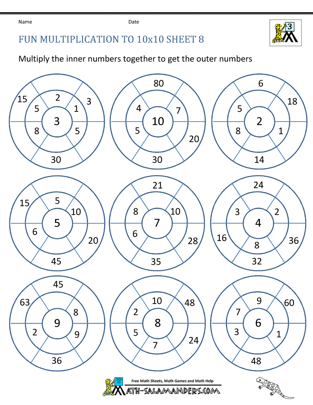 60 Free Worksheets For Multiplication 25