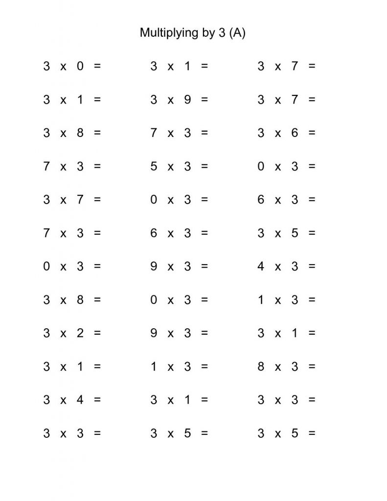 60 Free Worksheets For Multiplication 27