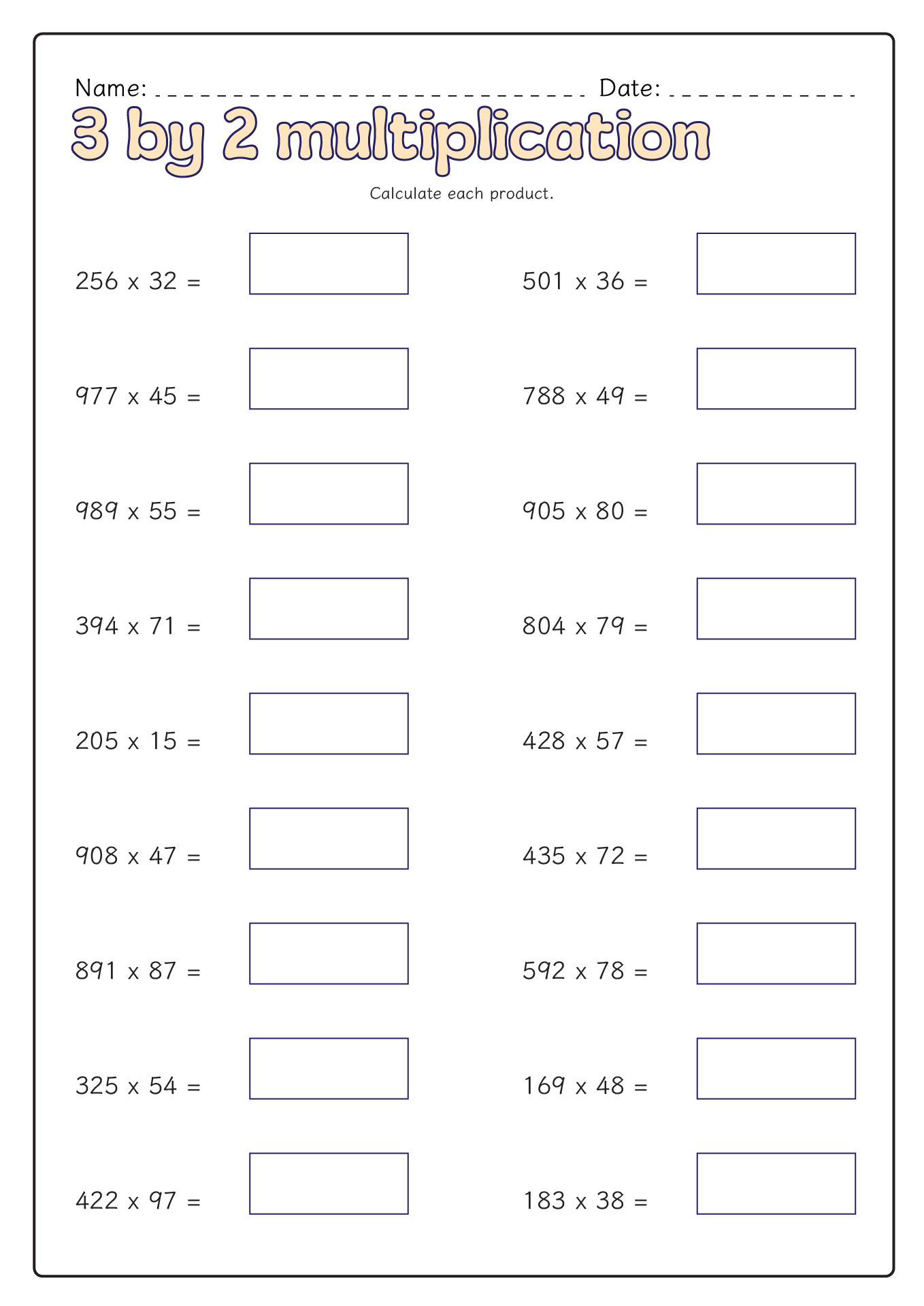 60 Free Worksheets For Multiplication 28