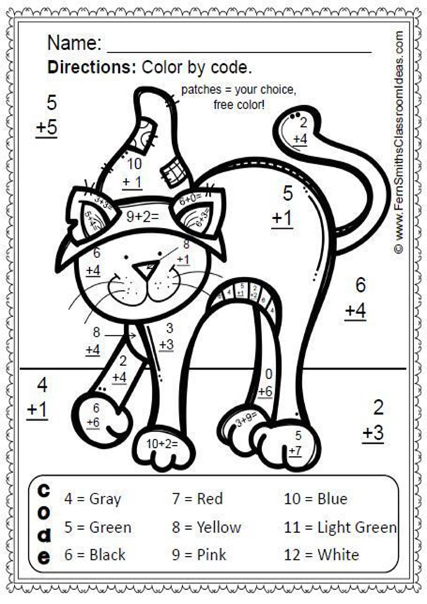 80 Printable Color By Multiplication Worksheets 13