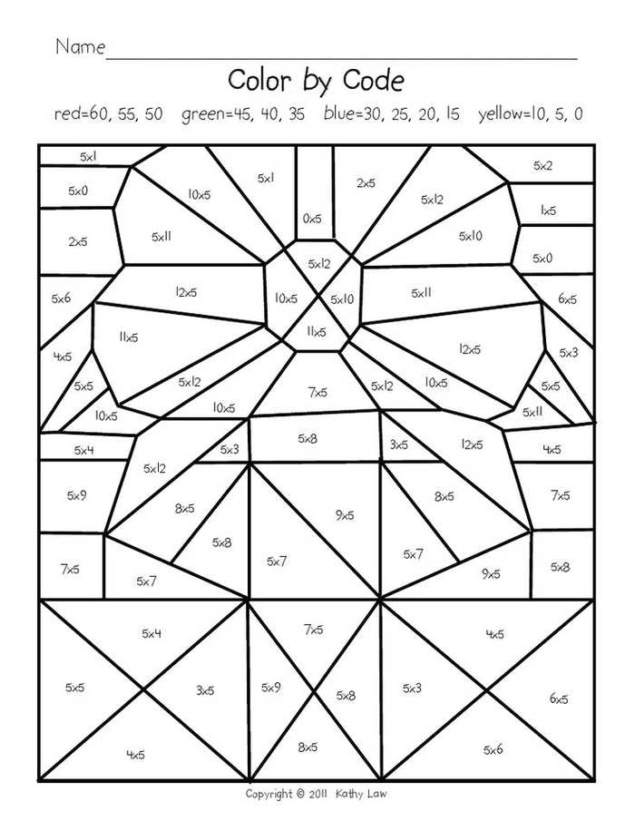 80 Printable Color By Multiplication Worksheets 17