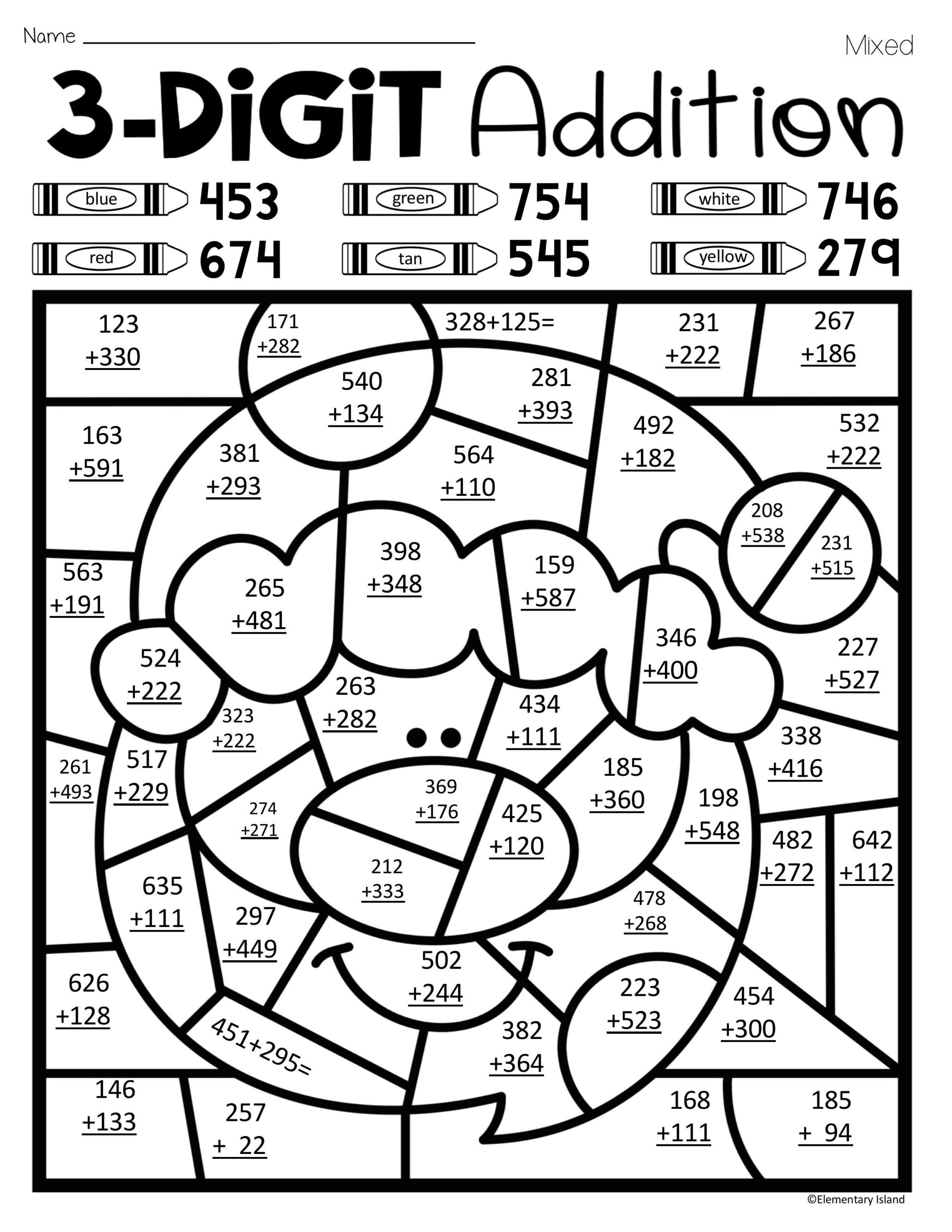 80 Printable Color By Multiplication Worksheets 36