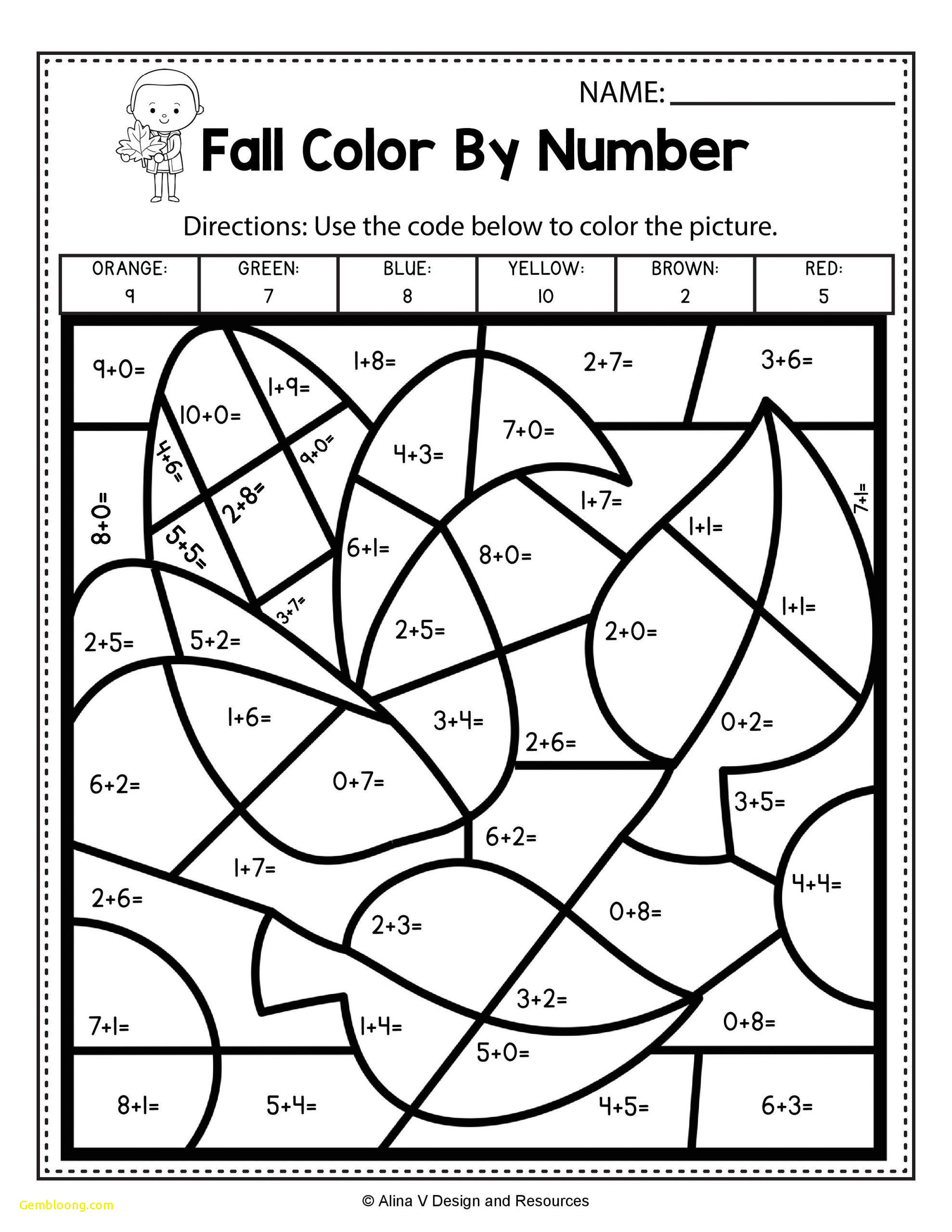 80 Printable Color By Multiplication Worksheets 52