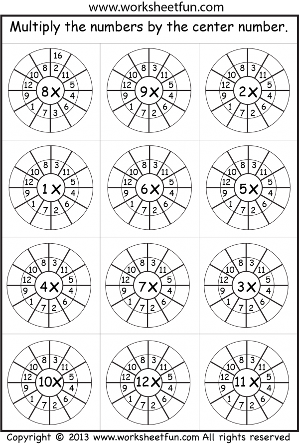 80 Printable Color By Multiplication Worksheets 60