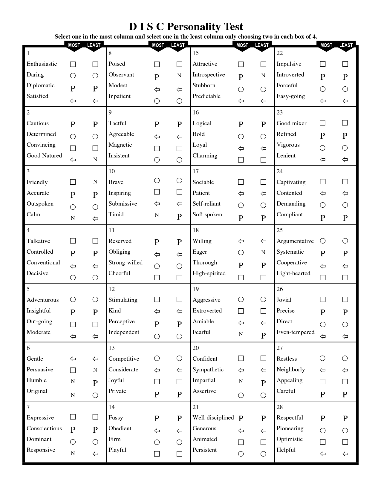 80 Printable Disc Assessment Worksheet Pdf 9