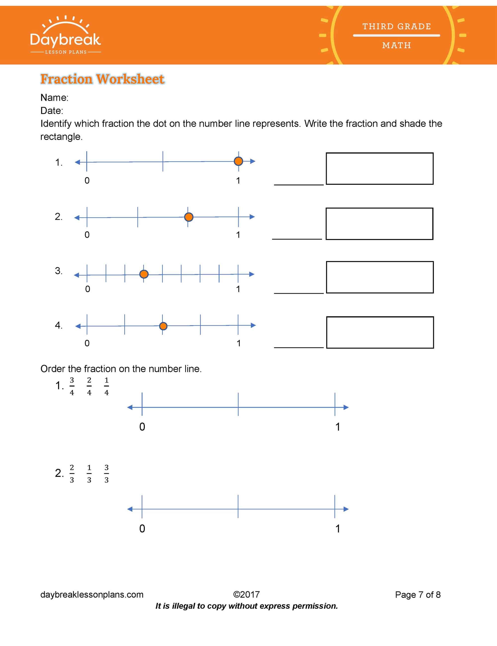 80 Printable Fraction Number Line Worksheet 14