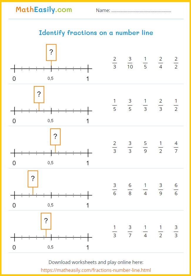 80 Printable Fraction Number Line Worksheet 16