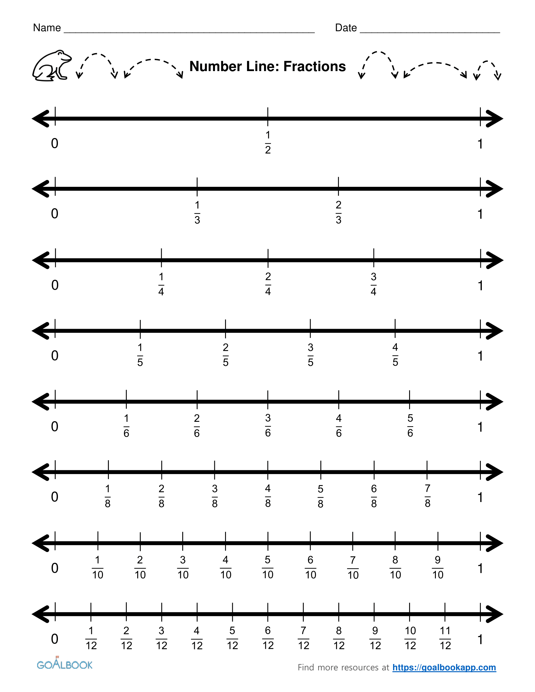 80 Printable Fraction Number Line Worksheet 26