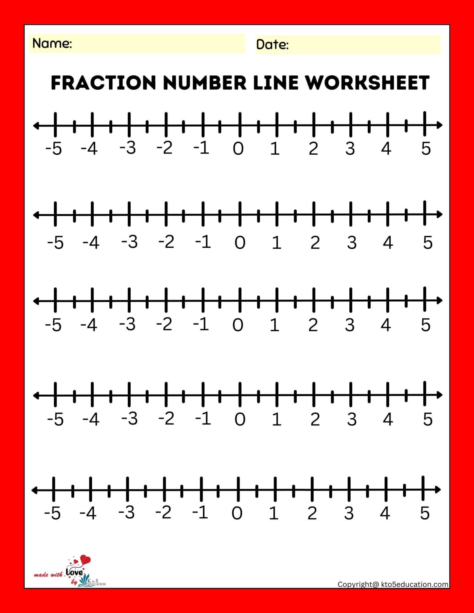 80 Printable Fraction Number Line Worksheet 27