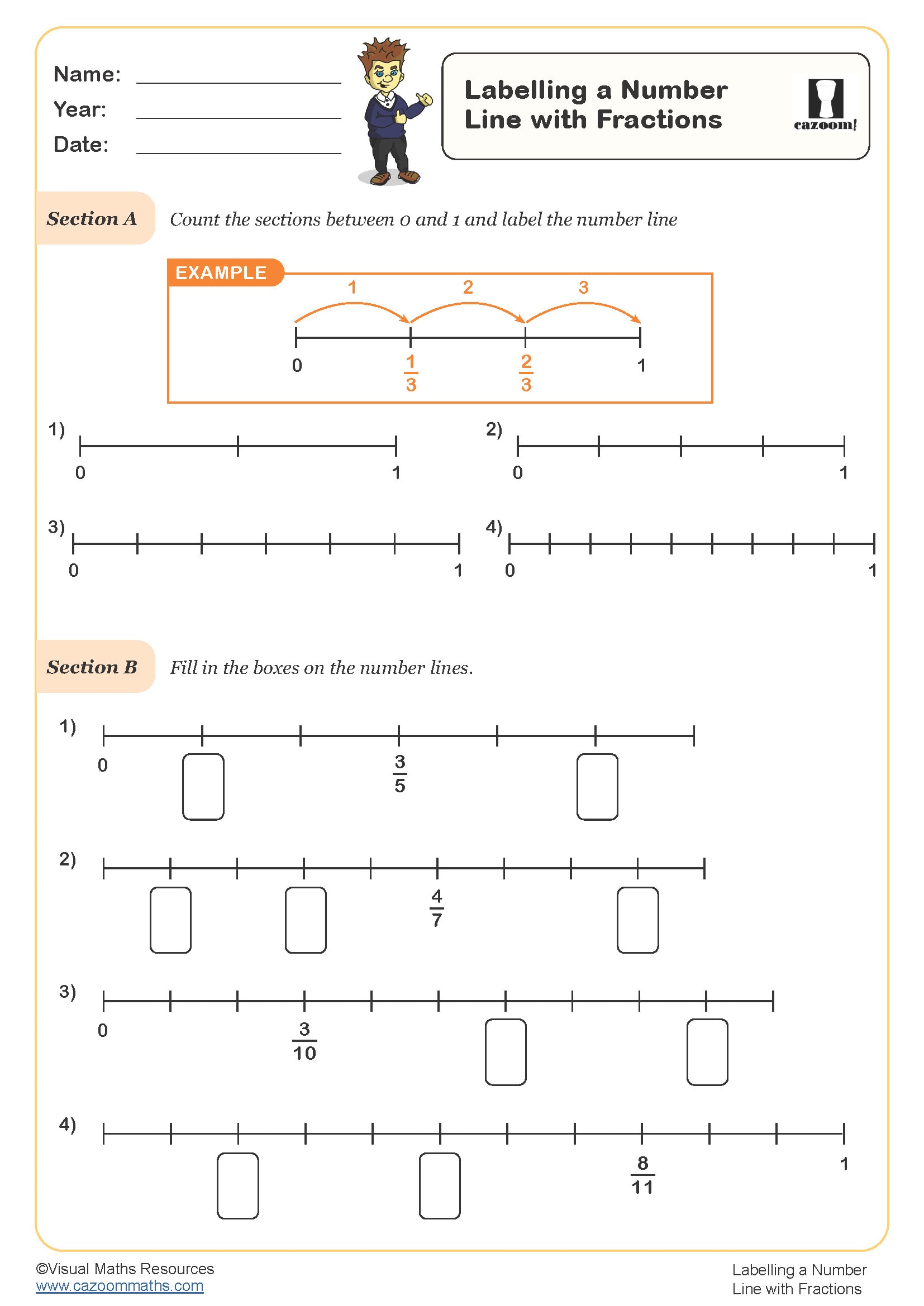 80 Printable Fraction Number Line Worksheet 32