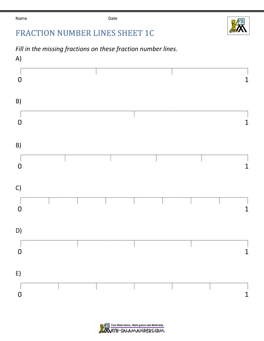 80 Printable Fraction Number Line Worksheet 33